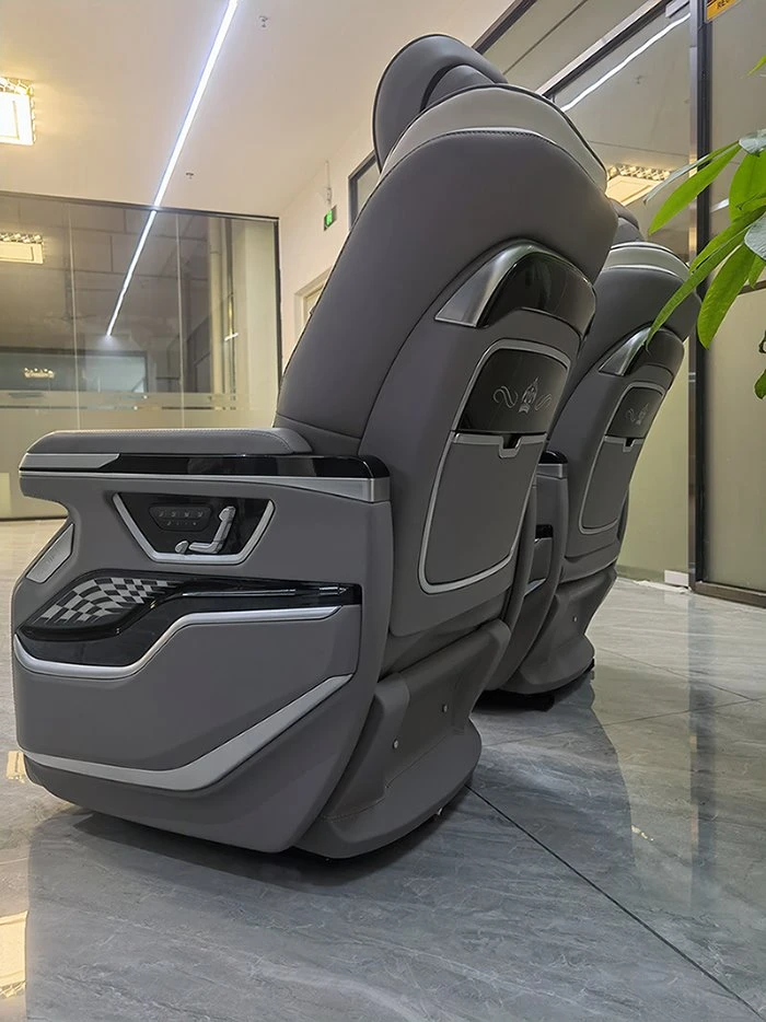 Luxury van seats with wireless charging and ambient lighting Luxury van seats with wireless charging and ambient lighting
